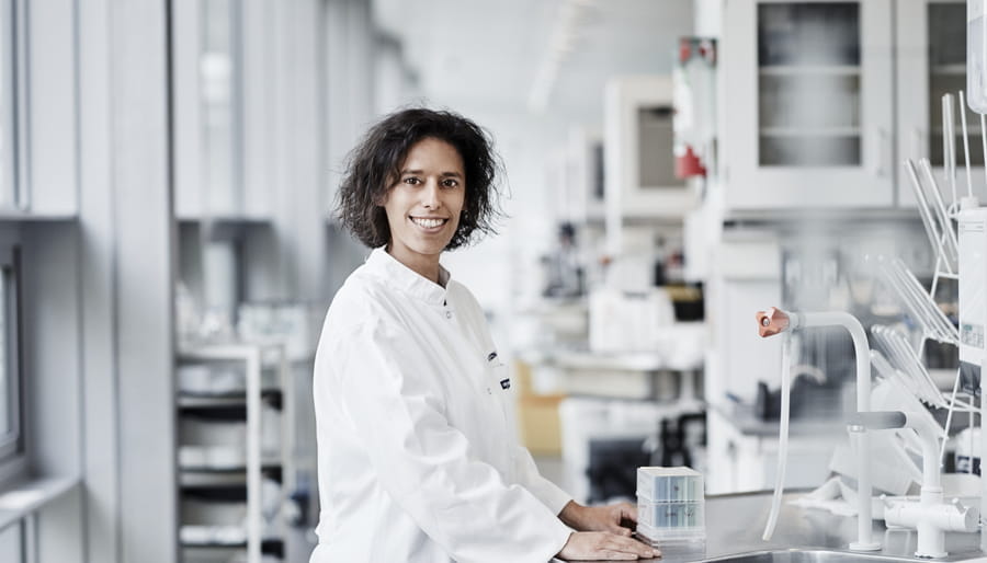 female lab employee