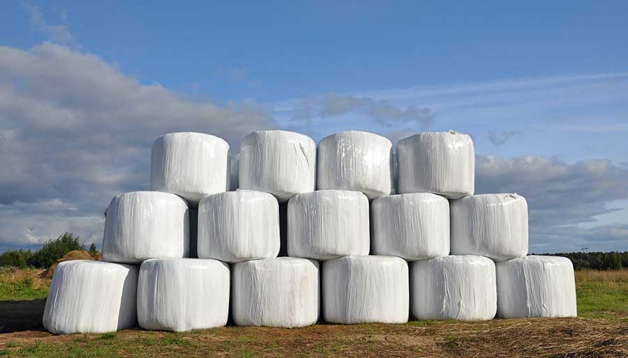 Silage-bunkers-on-field-blue-sky