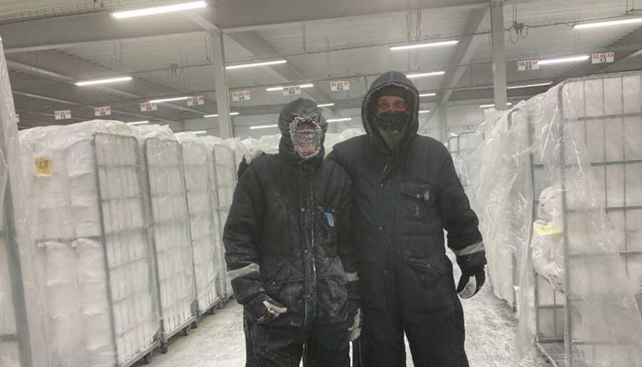Elo and Claus in Avedoere freezer 
