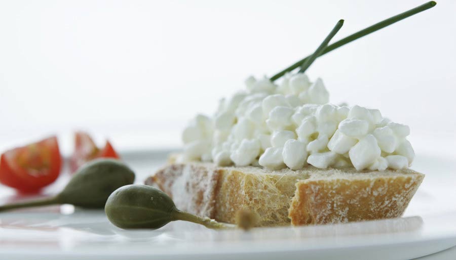 Cottage cheese on bread