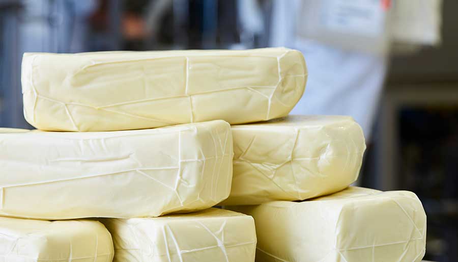 Yield pasta filata cheese blocks