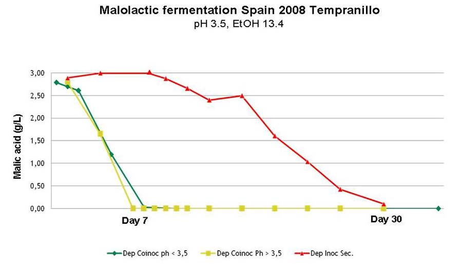 Malolactic fermentation graph