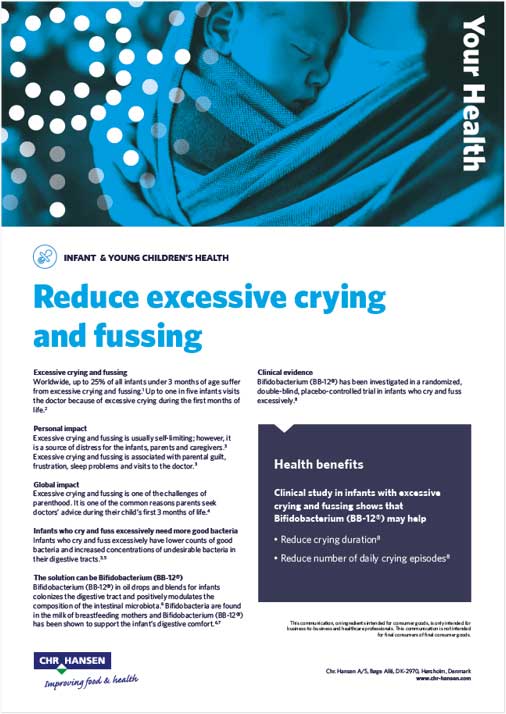 Reduce excessive crying and fussing onepager